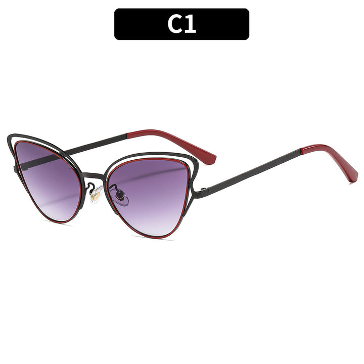 Women's Cat-Eye Sunglasses with Luxurious Metal Frame and High-Quality Gradient Lenses Bowlift