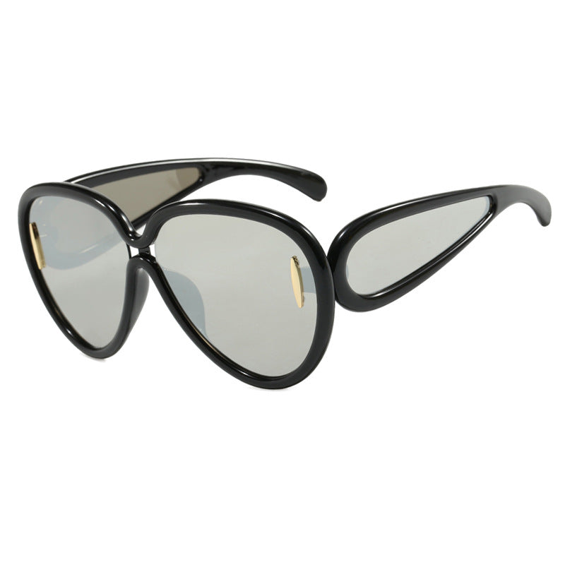Women extravagant sunglasses in creative design Bowlift