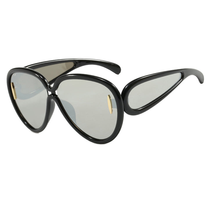 Women extravagant sunglasses in creative design Bowlift