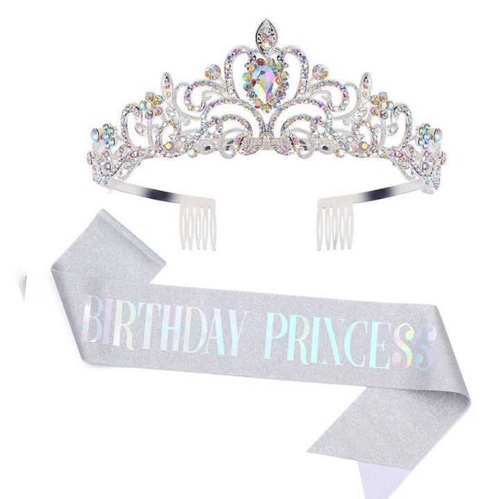 Women's Birthday Sash with Glitter Design Bowlift