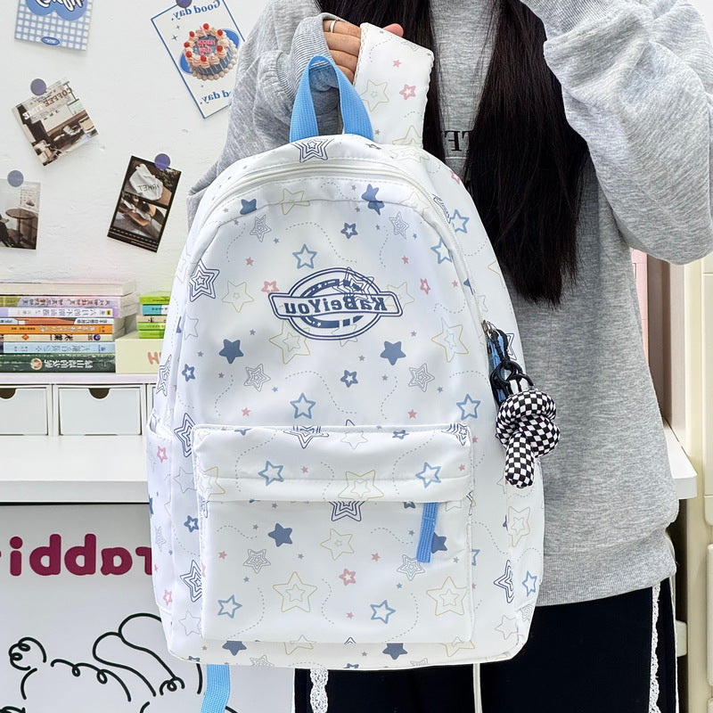 Star-Themed Multi-Compartt Backpack Bowlift