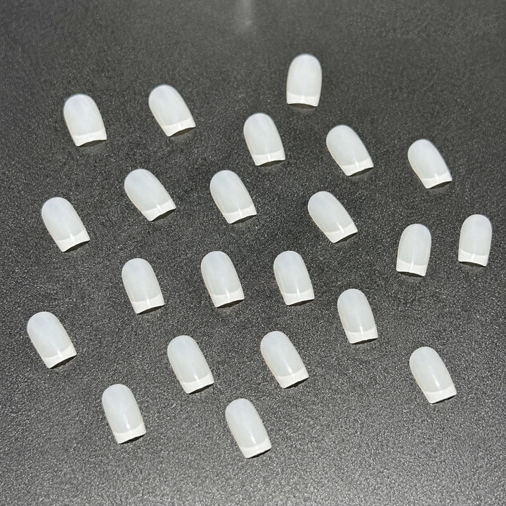 Elegant French Tip Press-On Nail Set Bowlift