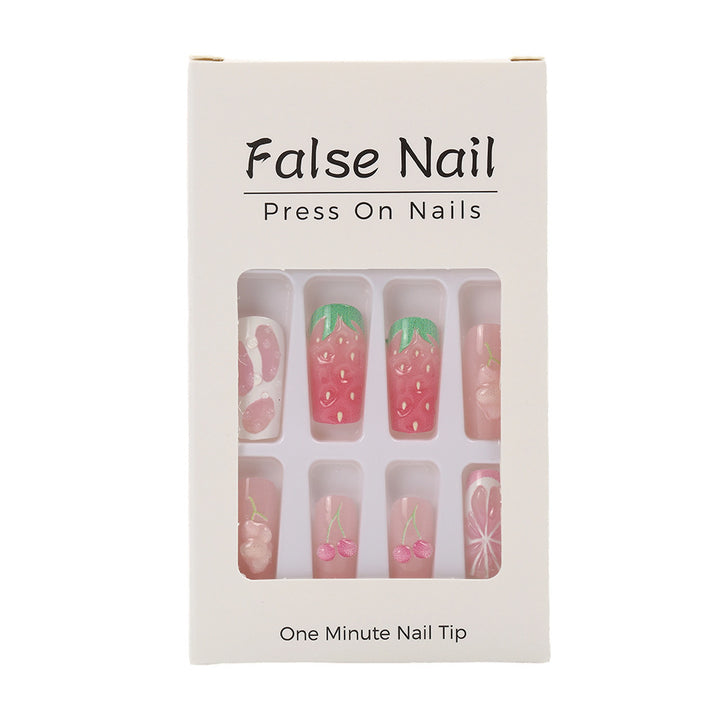 Artificial nails with strawberry and cherry designs Bowlift