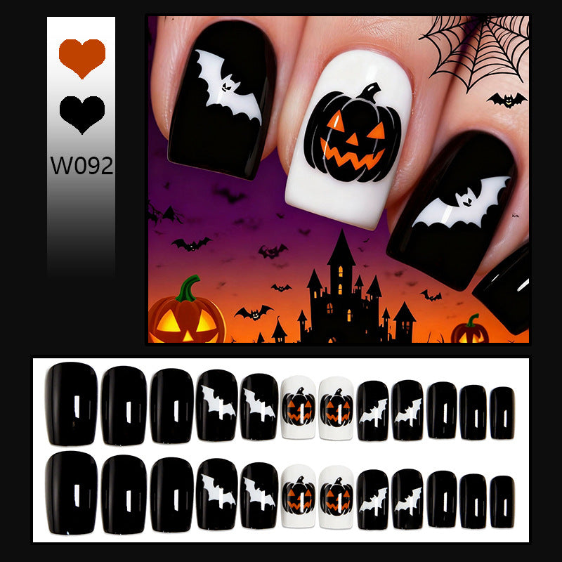 Acrylic nail set with Halloween motifs Bowlift