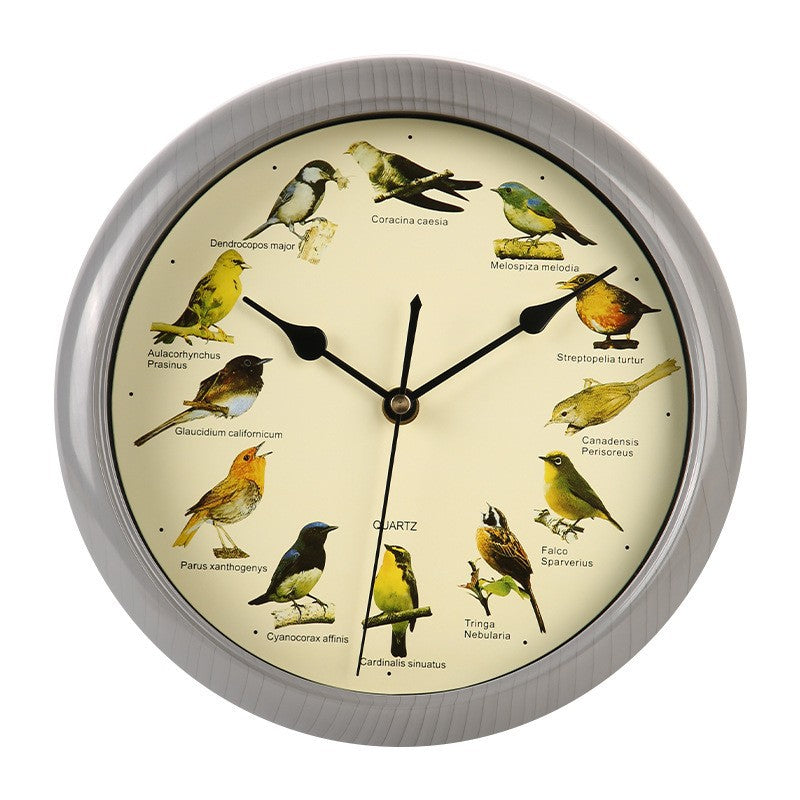 Wall clock with colorful bird design Bowlift