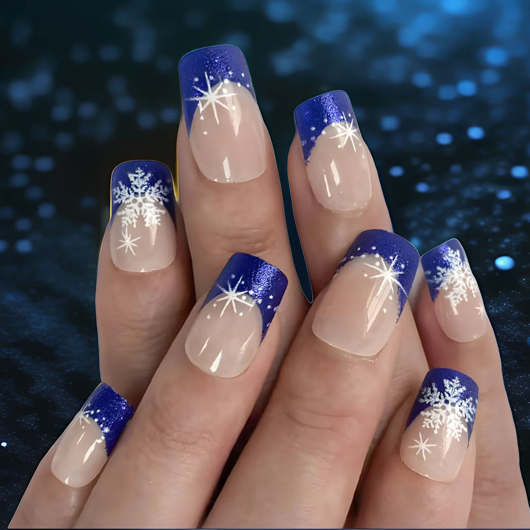 Winter-Themed Press-On Nail Art Bowlift