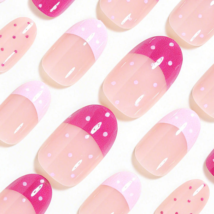 Artistic Polka Dot Press-On Nail Set Bowlift