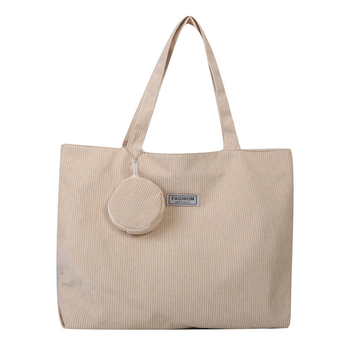 Stylish Corduroy Tote Bag