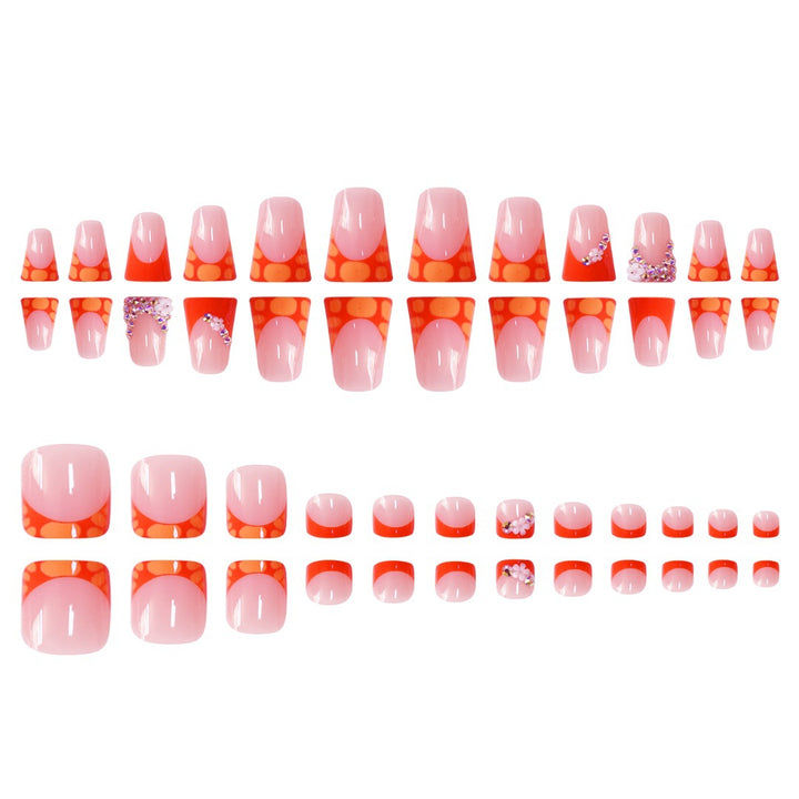 Decorative Press-On Nail Set with Vibrant Shapes and Gems Bowlift