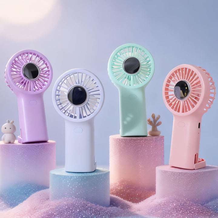 Women portable USB hand fan with ergonomic design Bowlift