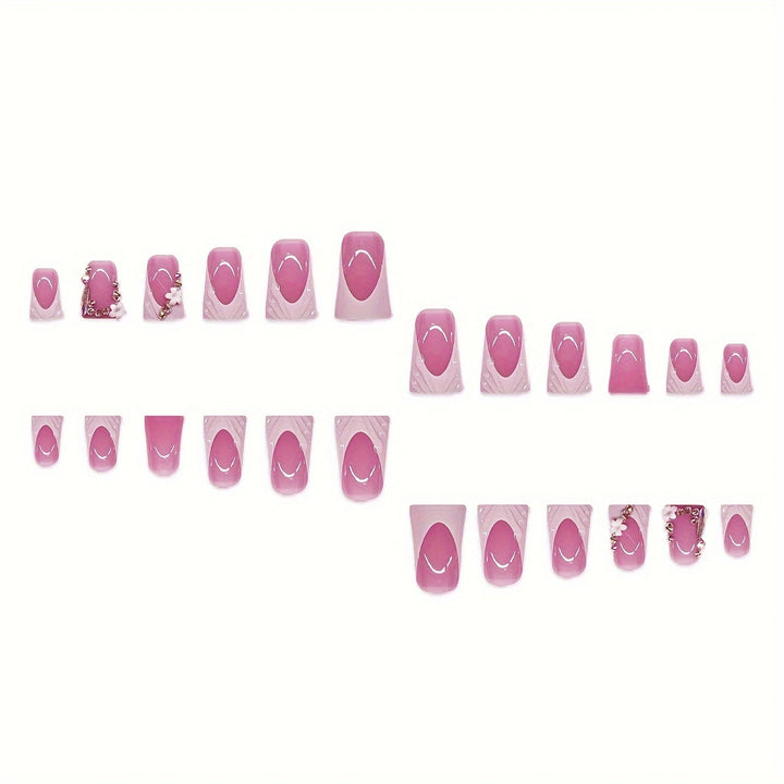 3D Floral and Ribbon Press-On Nail Set Bowlift