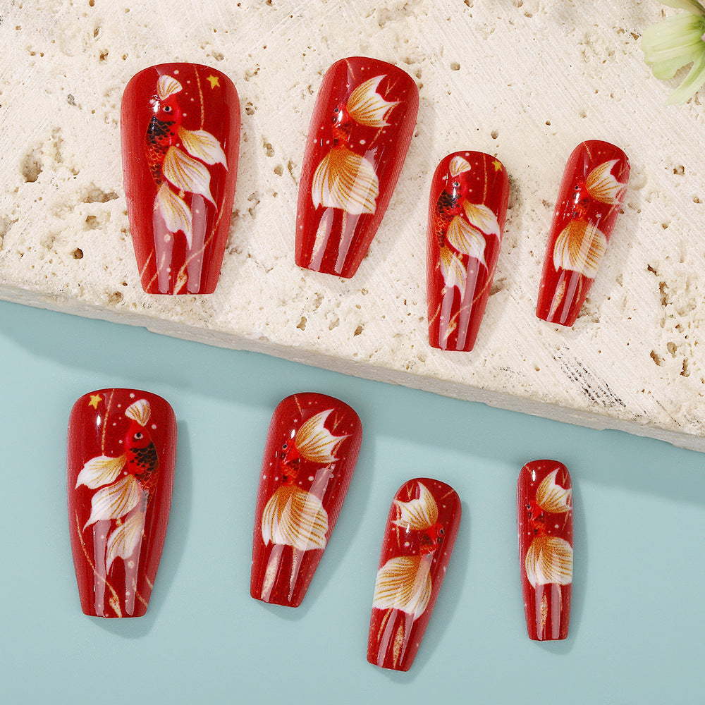 Artificial nail tips with floral accents Bowlift