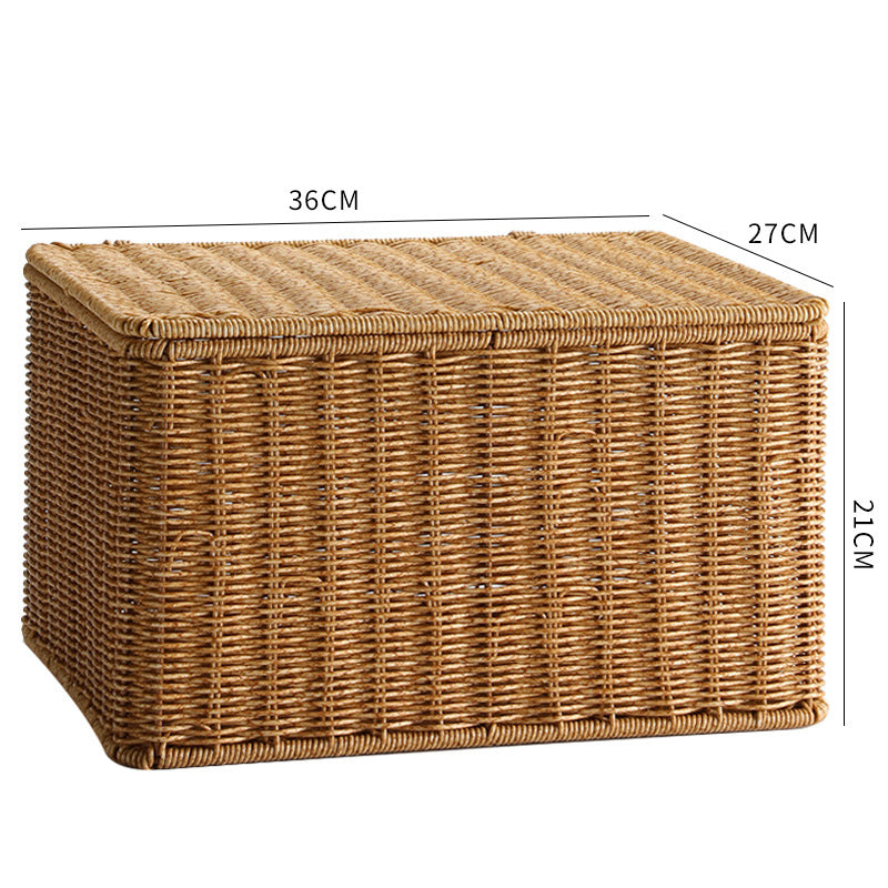 Handcrafted Rectangular Wicker Storage Box Bowlift