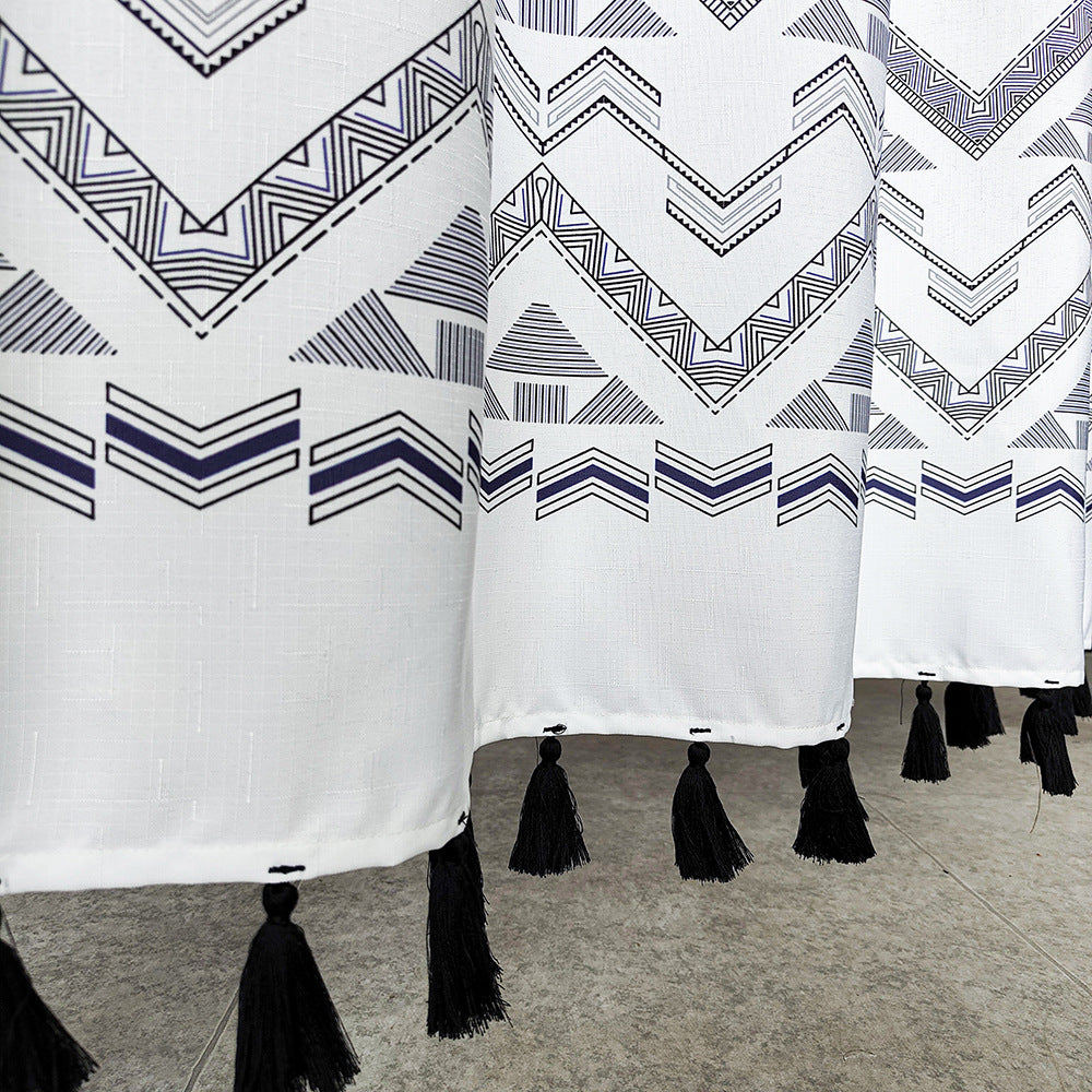 Ethnic Patterned Shower Curtain Bowlift