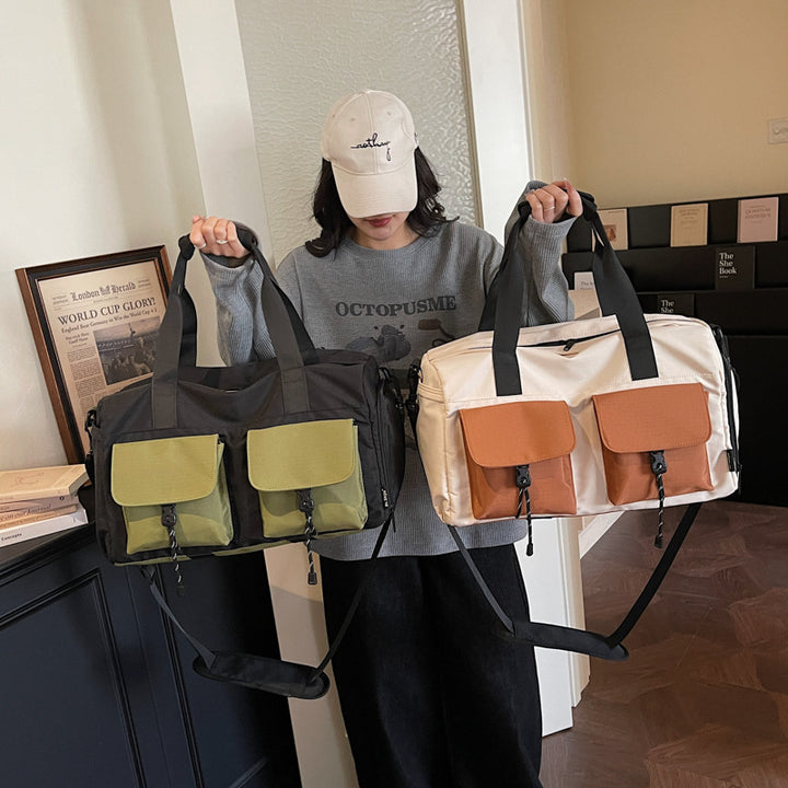 Multifunctional tote bag with comfortable shoulder padding and numerous outer pockets Bowlift
