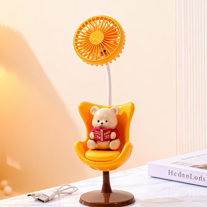 Women's Portable Mini Fan with Fun Bear Design Bowlift