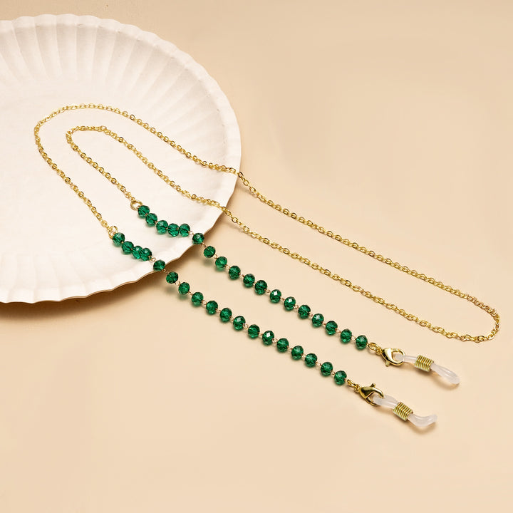 Decorative Stone-Accented Eyewear Chain Bowlift