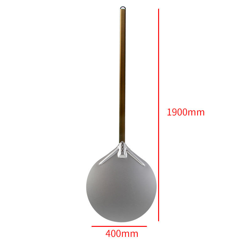 long wooden handled round aluminum pizza peel with reinforced neck Bowlift