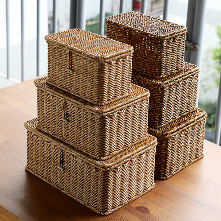 Handcrafted Wicker Storage Chest Bowlift
