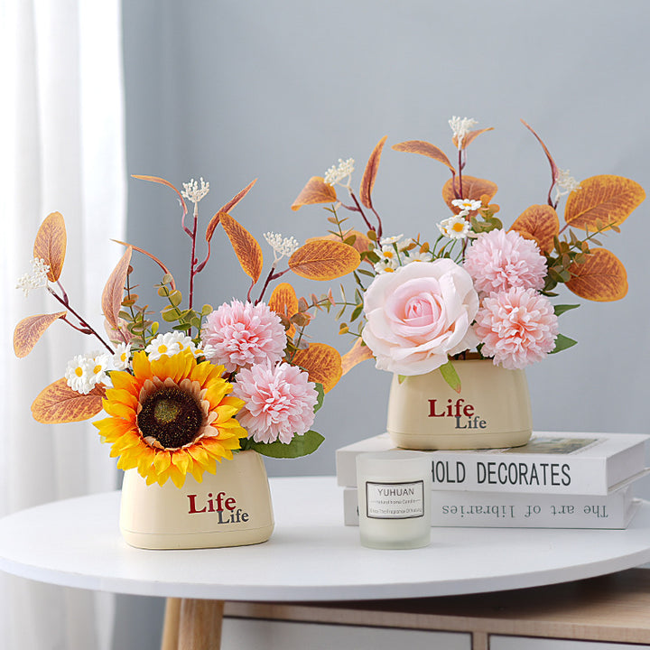 Decorative Potted Faux Floral Arrangement
