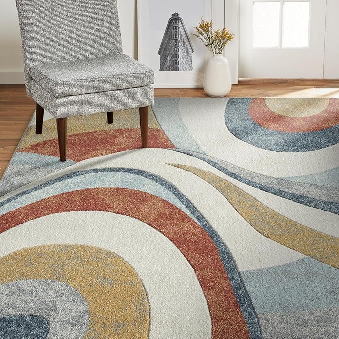 Abstract Swirl Area Rug