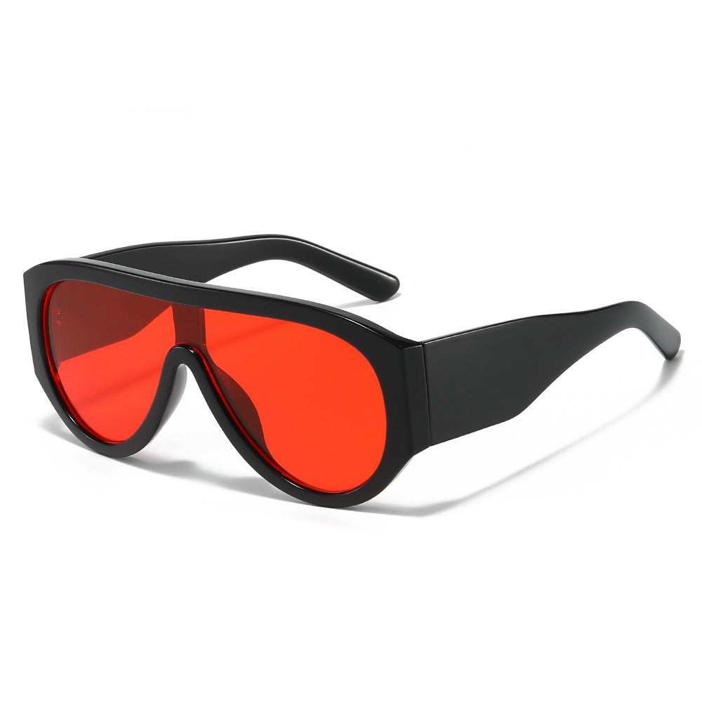 Retro-Inspired Oversized Sun Shield Sunglasses Bowlift