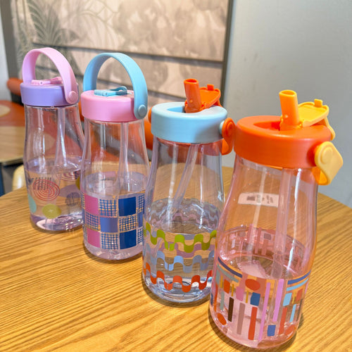 Women's Creative Water Bottle with Silicone Carrying Strap Bowlift