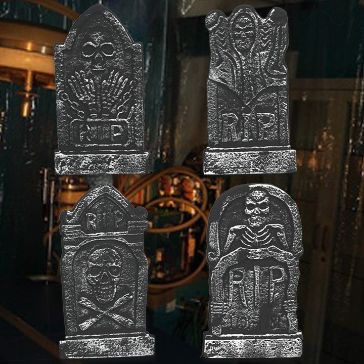 Decorative Tombstone Grave Marker Set Bowlift