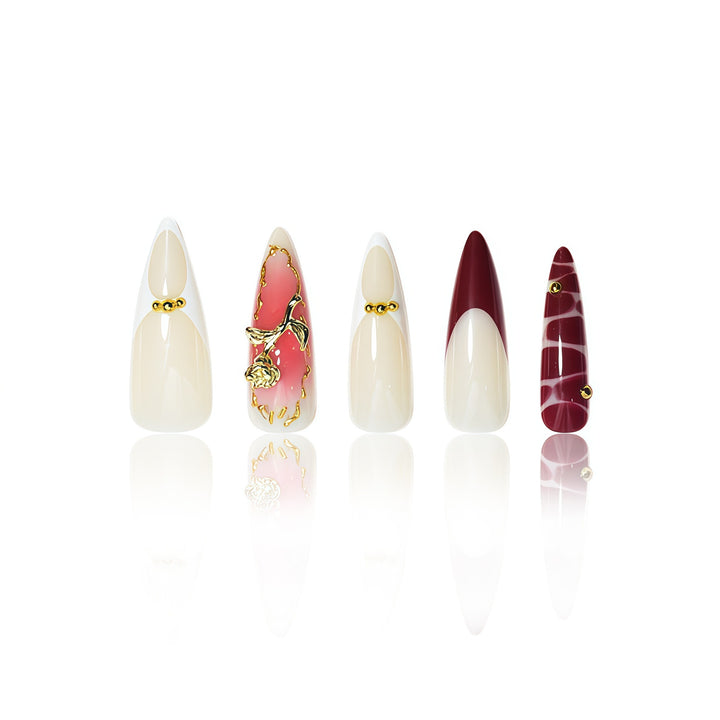 Elegant Decorative Press-On Nail Extensions Bowlift