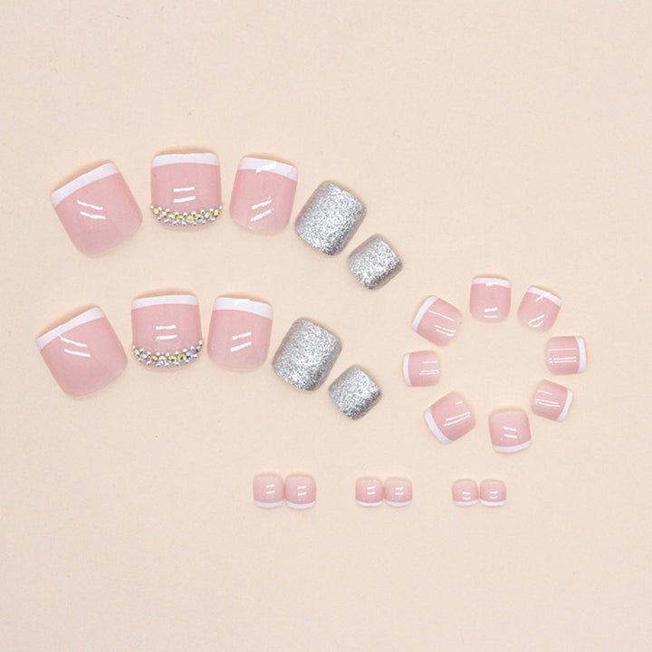 Decorative Rhinestone-Accented Toe Nail Art Bowlift