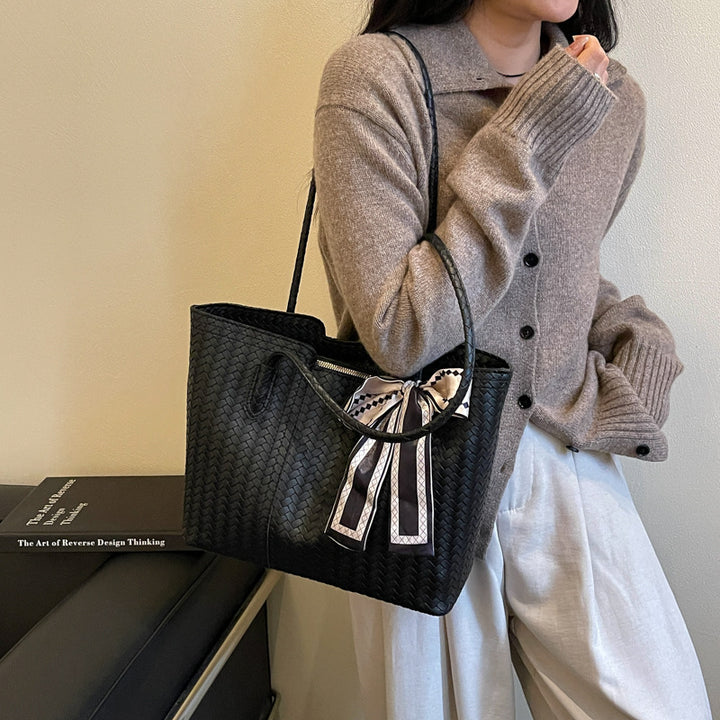 Woven Leather Tote Bag Bowlift