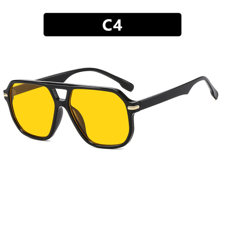 Women's fashionable sunglasses with square frame and eye-catching lenses Bowlift