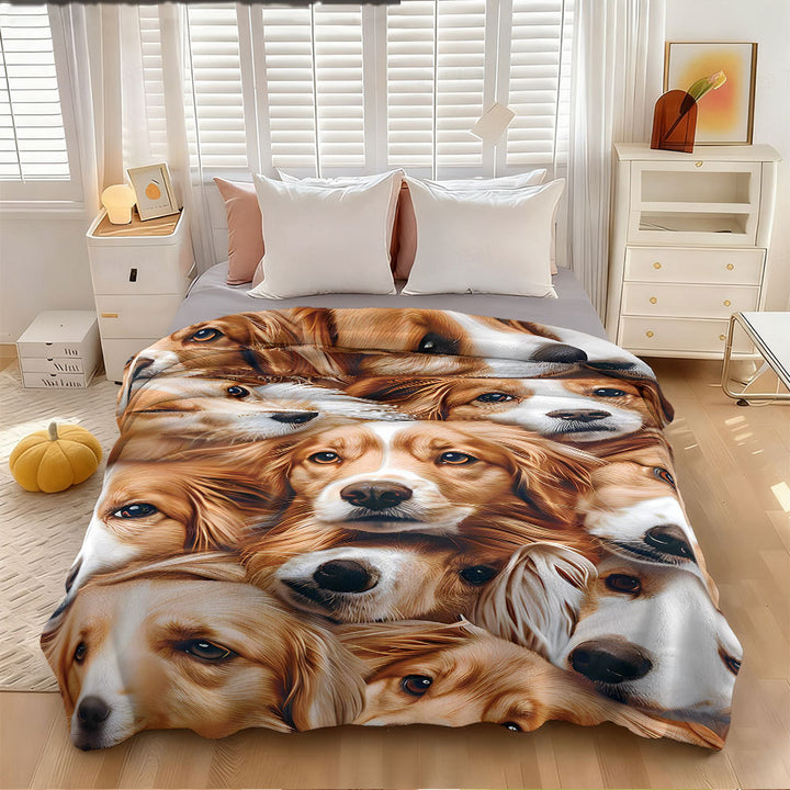Cozy Dog-Themed Fleece Throw Blanket