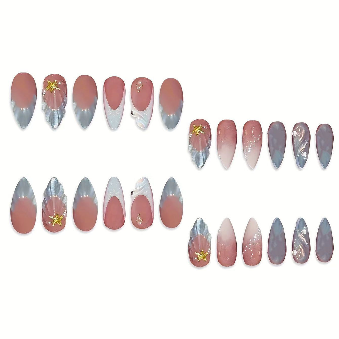 Mermaid-Inspired Press-On Nail Art Bowlift