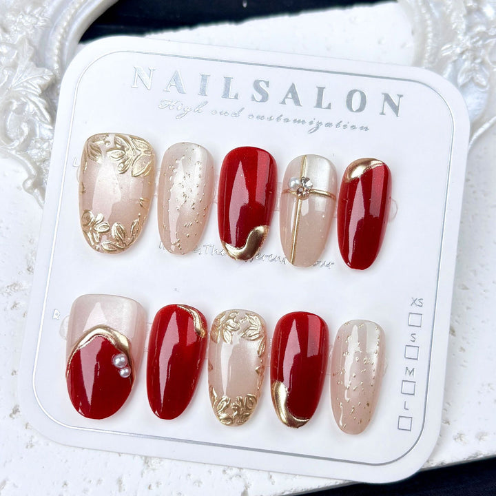 Acrylic nail set with elegant flower and glitter accents Bowlift
