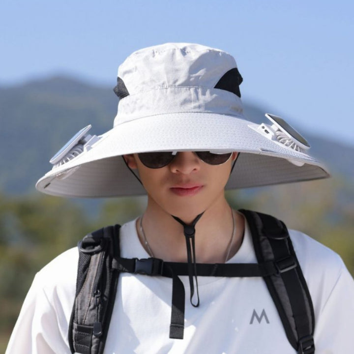 tactical fishing hat with wide brim, mesh ventilation and adjustable chin strap Bowlift