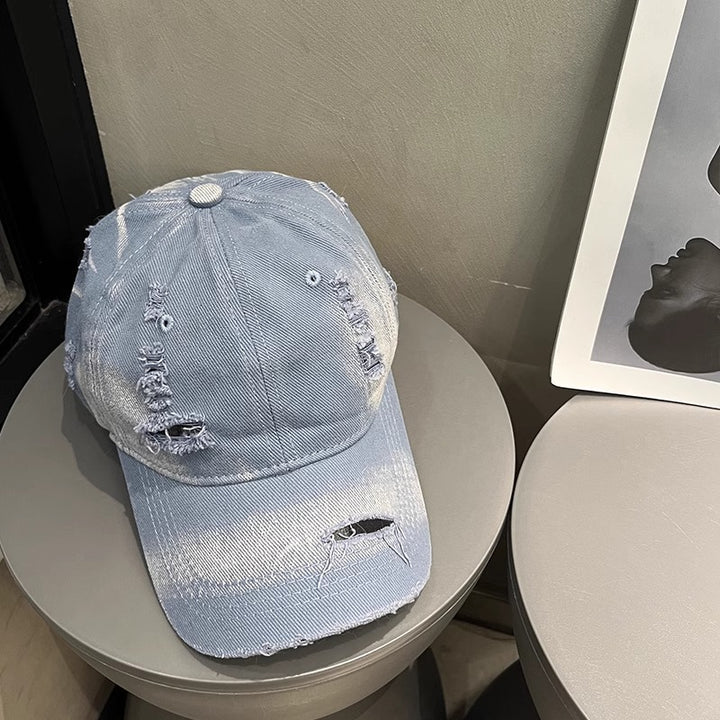 Men's Distressed Denim Cap Bowlift 1784188541
