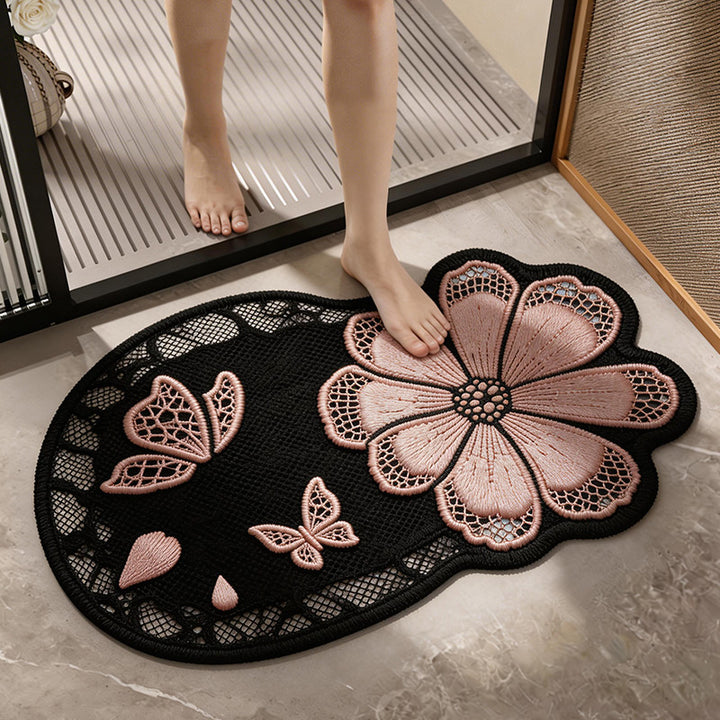 Floral Lace Decor Bath Mat