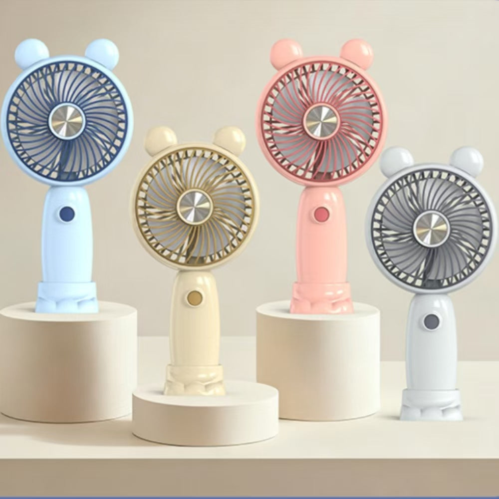 Ladies Portable Hand Fan in playful Bear Design Bowlift