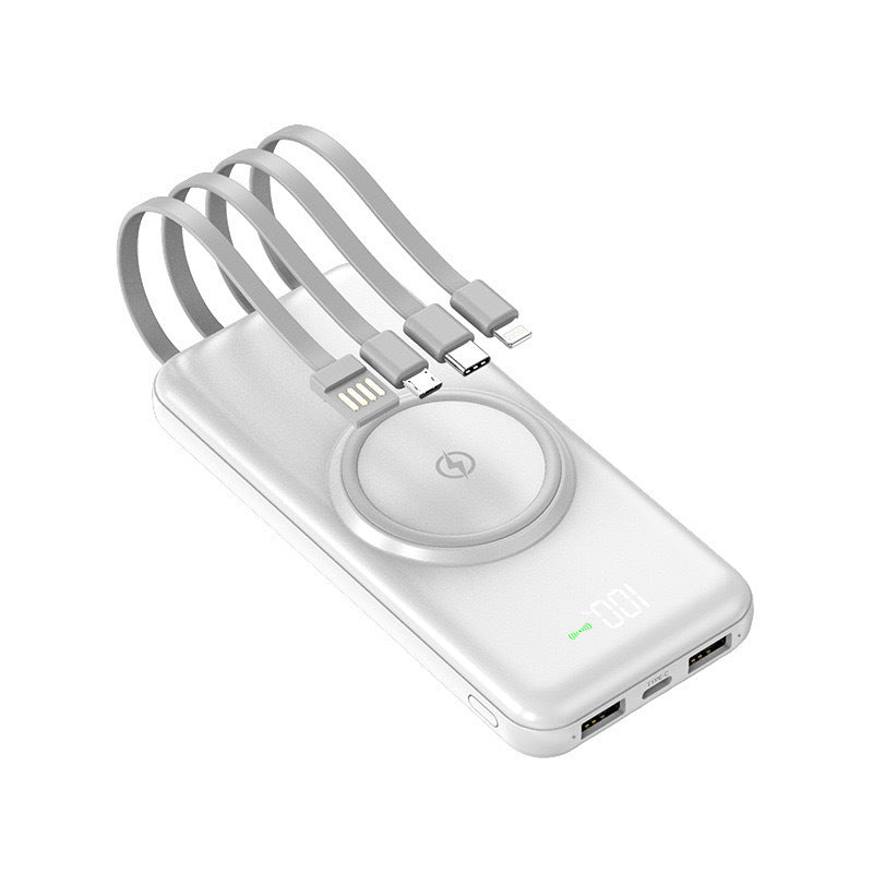 Portable power bank with integrated cables Bowlift