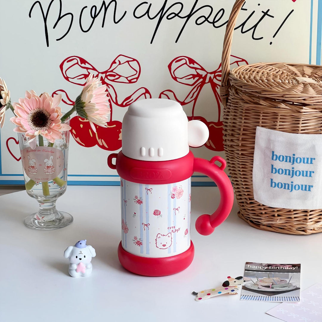 Ladies Insulated Floral Pattern Thermos Bottle Bowlift