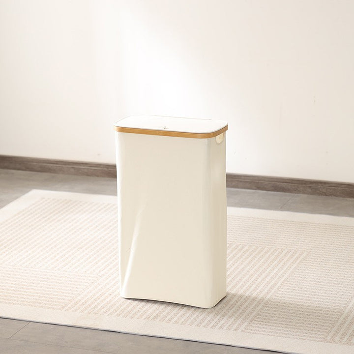 Elegant waste bin with bamboo lid Bowlift