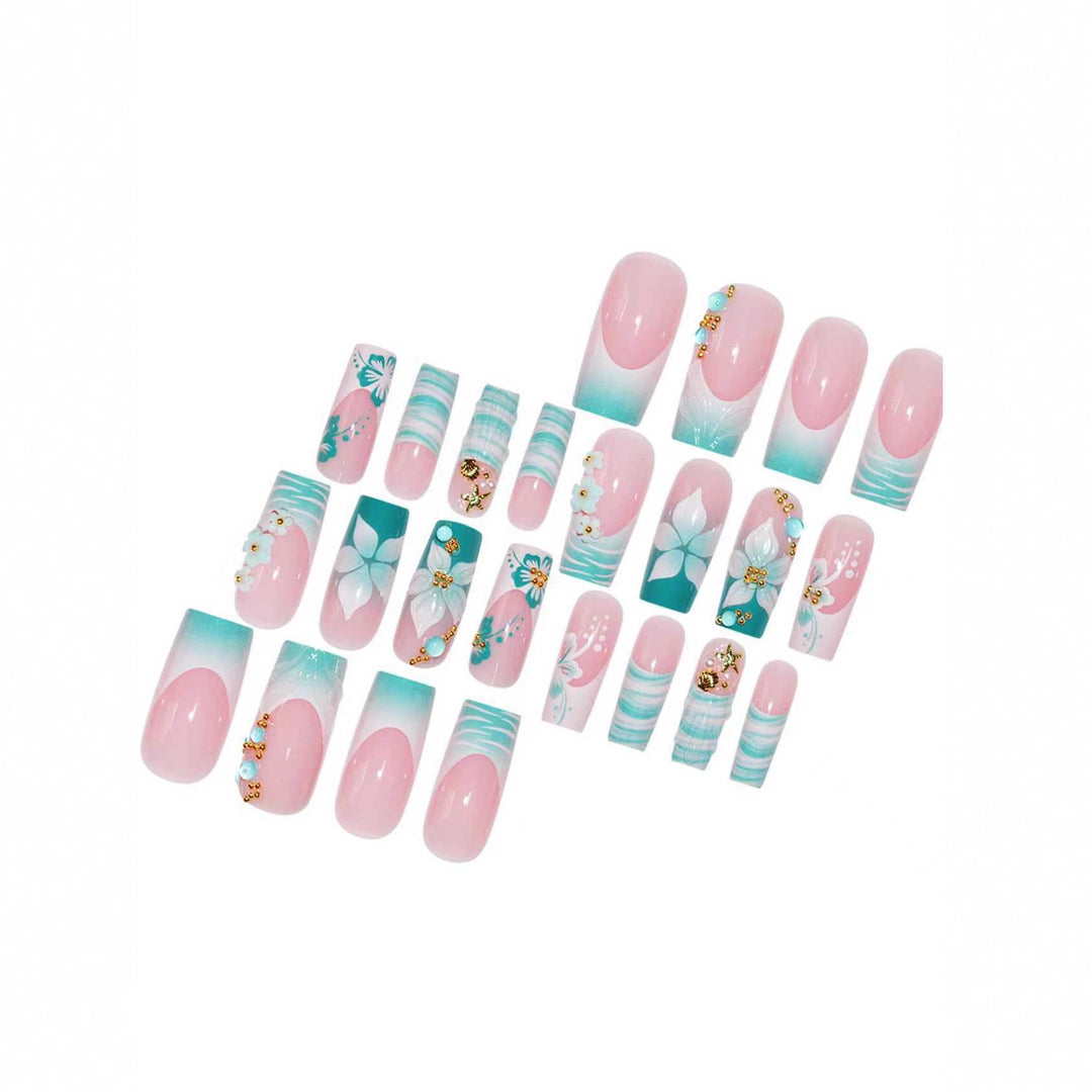 Luxurious Floral Art Nail Enhancements Bowlift