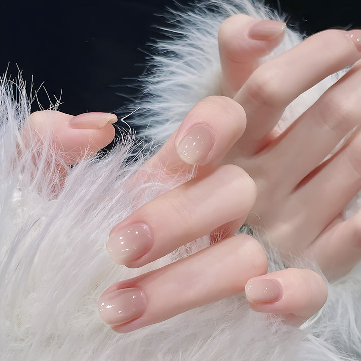 Elegant Glossy Press-On Nail Set Bowlift