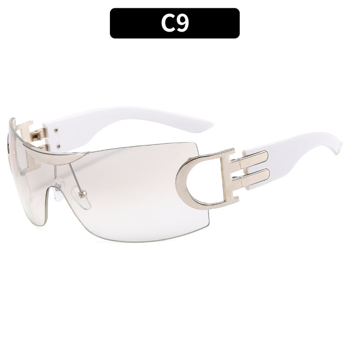 Stylish Shield Sunglasses with Gold Accents