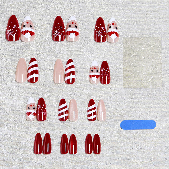 Artificial nail set with festive Christmas designs Bowlift