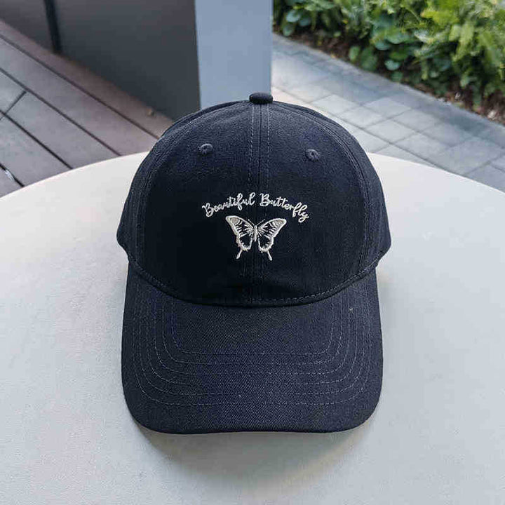 Women's Embroidered Butterfly Cap Bowlift