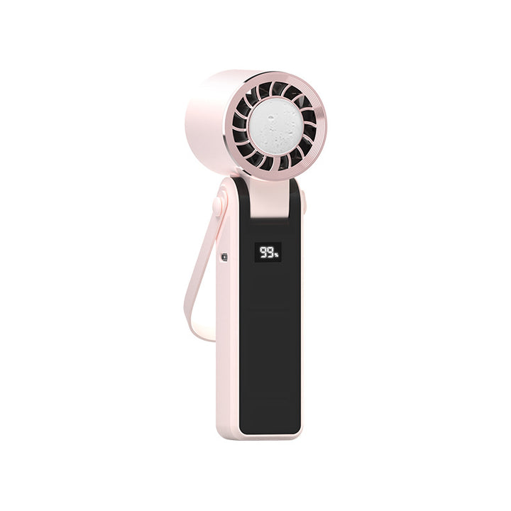 Cooling compact rechargeable handheld precision airflow fan with LED battery indicator and adjustable pivot head Bowlift