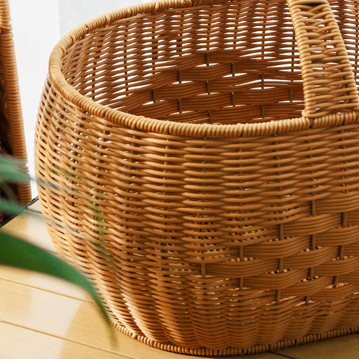 Handwoven Storage Basket with Handle Bowlift