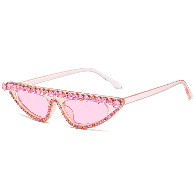 Women's Cat-Eye Sunglasses with Sparkling Stone Accents Bowlift